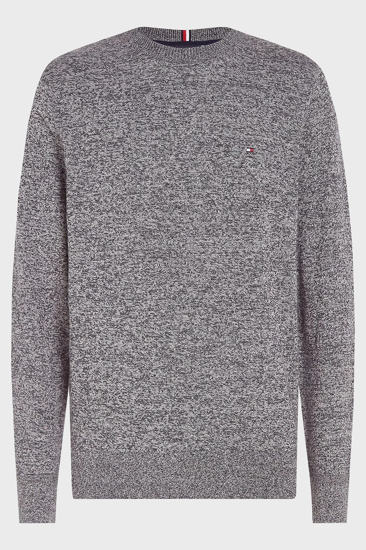 Tommy Hilfiger Pamuk ve Kaşmir Karışımlı Regular Fit Bisiklet Yaka Erkek Kazak MW0MW28046 0F9 ANTRASİT - 5