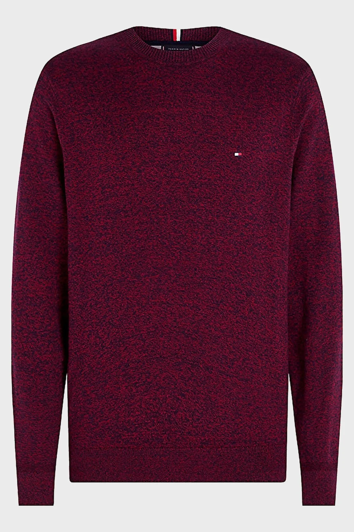 Tommy Hilfiger Pamuk ve Kaşmir Karışımlı Regular Fit Bisiklet Yaka Erkek Kazak MW0MW28046 0KP BORDO - 5