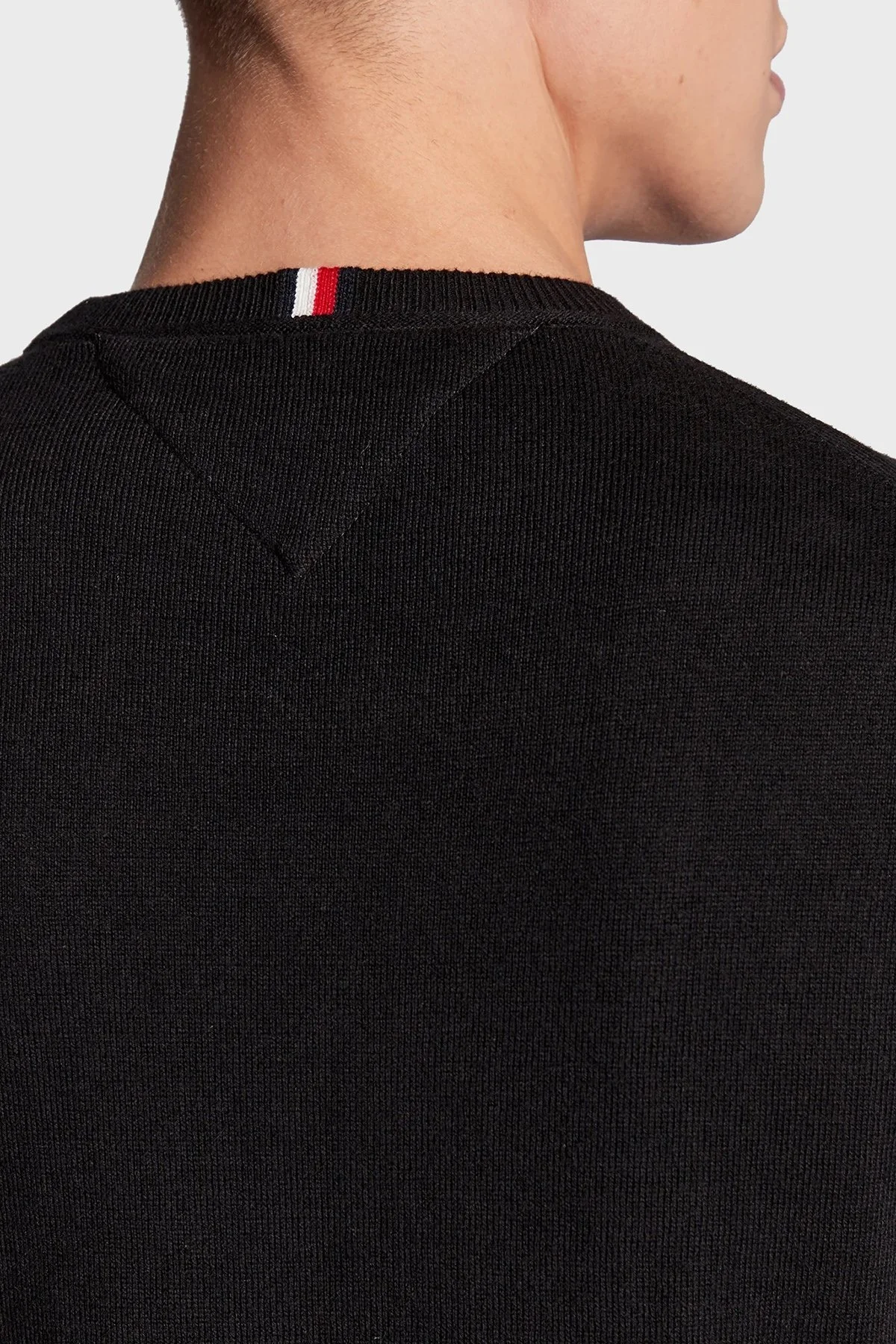 Tommy Hilfiger Pamuk ve Kaşmir Karışımlı Regular Fit Bisiklet Yaka Erkek Kazak MW0MW28046 BDS SİYAH - 5