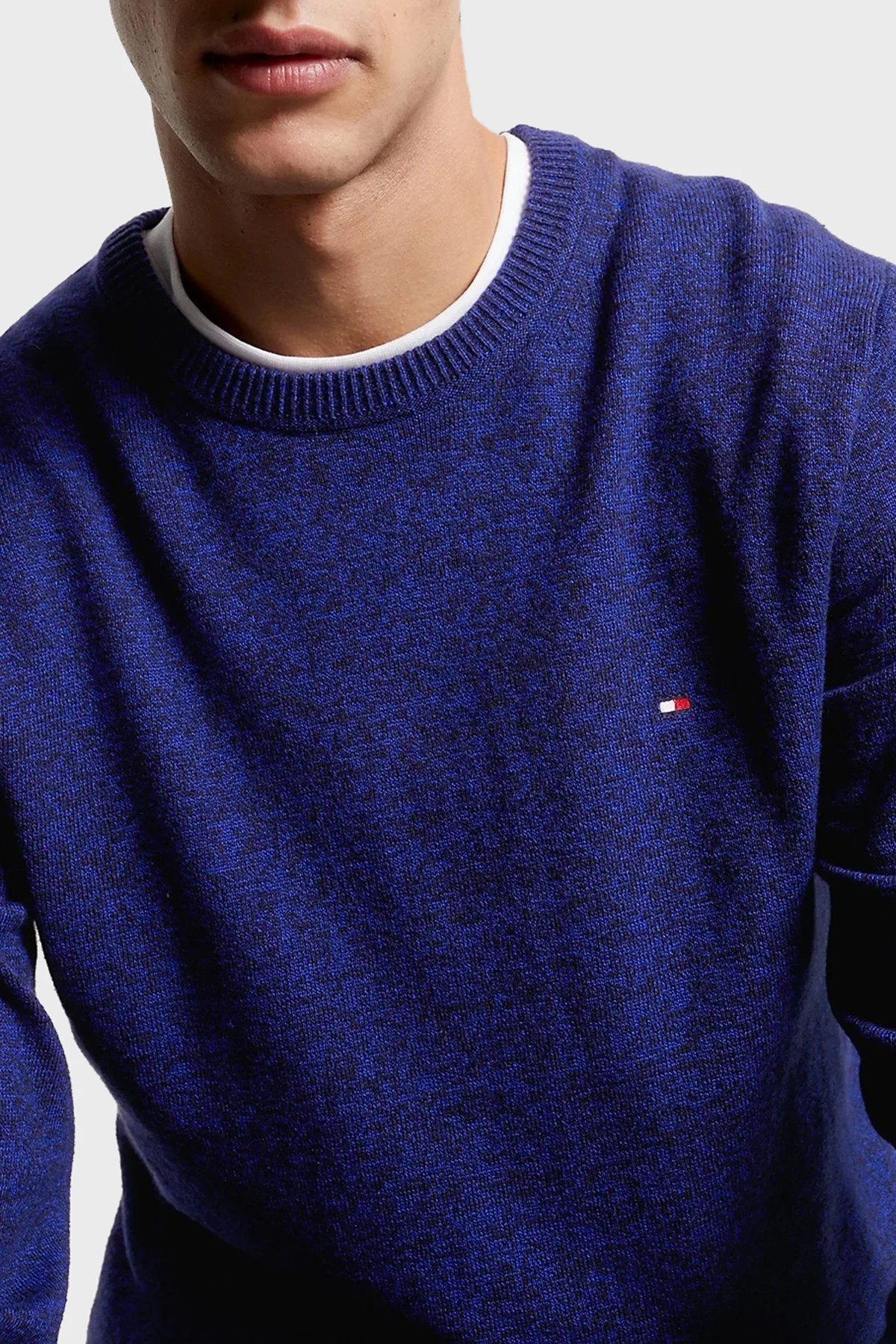 Tommy Hilfiger Pamuk ve Kaşmir Karışımlı Regular Fit Bisiklet Yaka Erkek Kazak MW0MW28046 C9L LACİVERT - 3