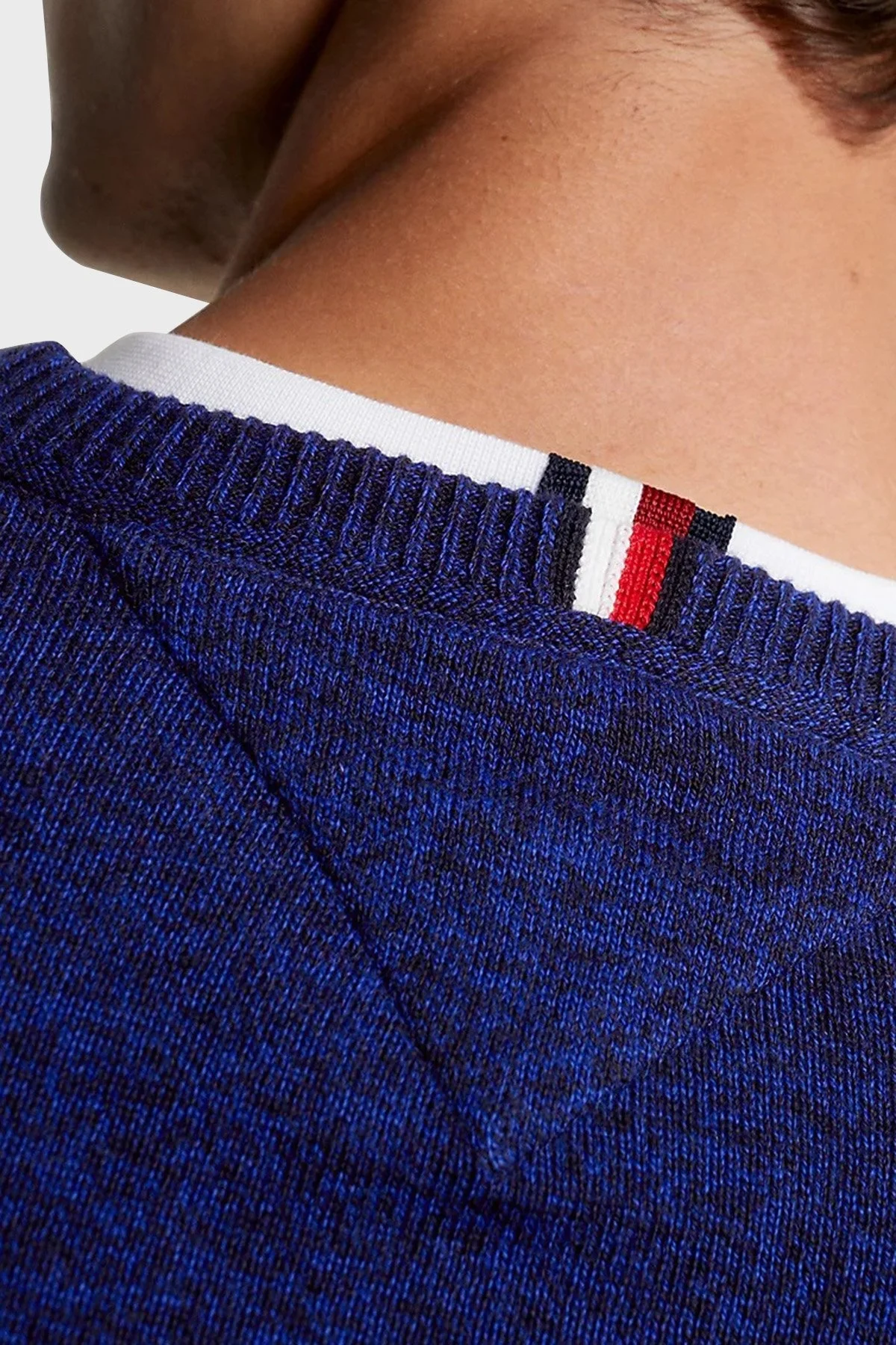 Tommy Hilfiger Pamuk ve Kaşmir Karışımlı Regular Fit Bisiklet Yaka Erkek Kazak MW0MW28046 C9L LACİVERT - 5