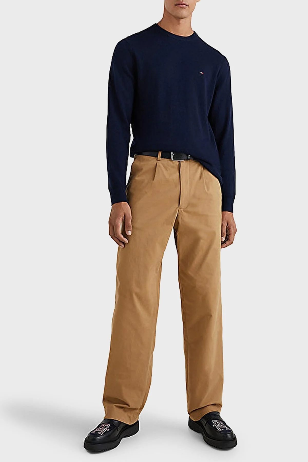 Tommy Hilfiger Pamuk ve Kaşmir Karışımlı Regular Fit Bisiklet Yaka Erkek Kazak MW0MW28046 DW5 LACİVERT - 3