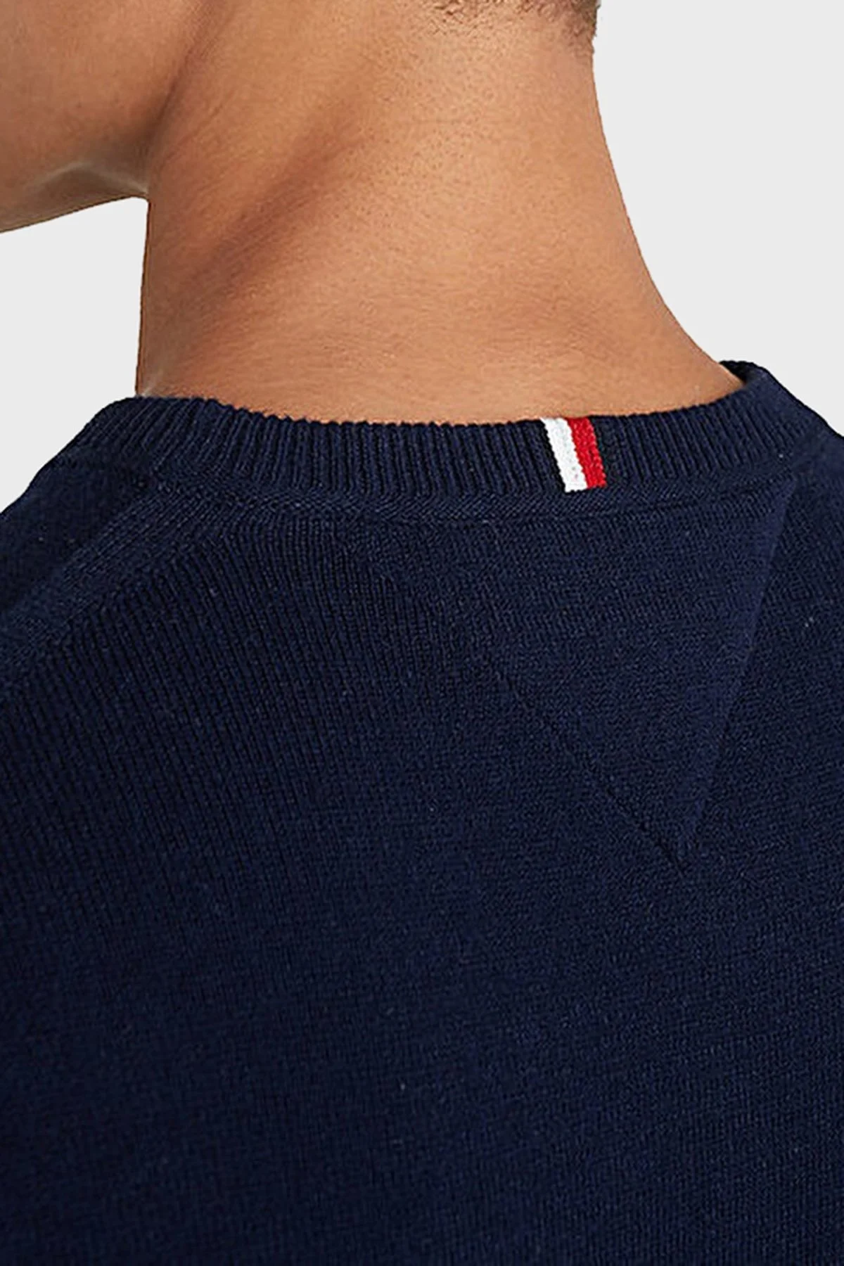 Tommy Hilfiger Pamuk ve Kaşmir Karışımlı Regular Fit Bisiklet Yaka Erkek Kazak MW0MW28046 DW5 LACİVERT - 4