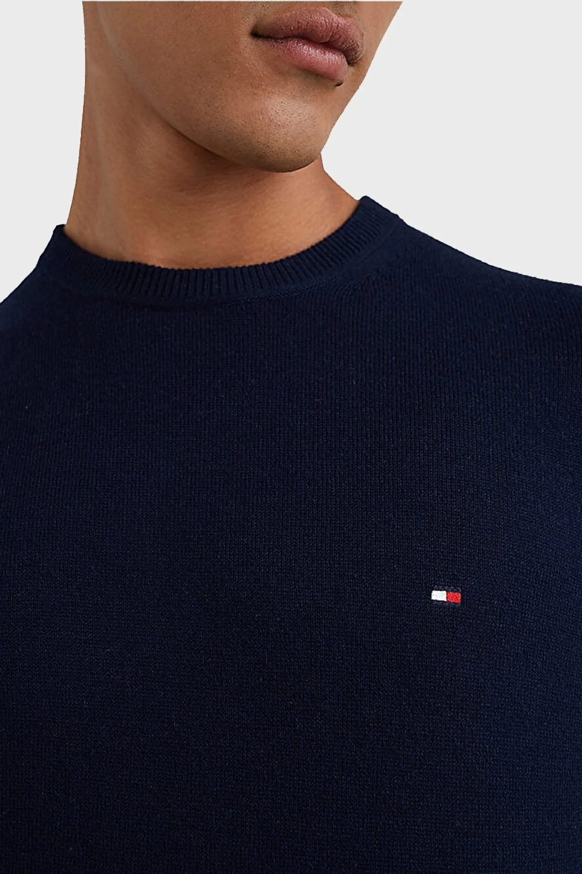 Tommy Hilfiger Pamuk ve Kaşmir Karışımlı Regular Fit Bisiklet Yaka Erkek Kazak MW0MW28046 DW5 LACİVERT - 5
