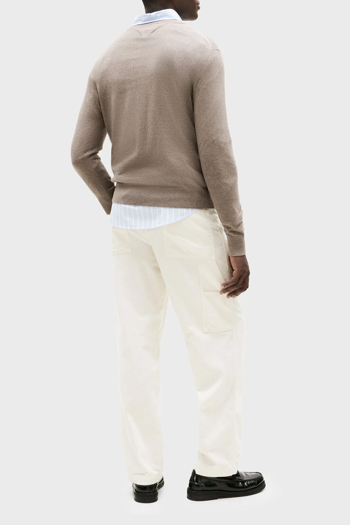 Tommy Hilfiger Pamuk ve Kaşmir Karışımlı Regular Fit Bisiklet Yaka Erkek Kazak MW0MW28046 HI3 KAHVE - 3