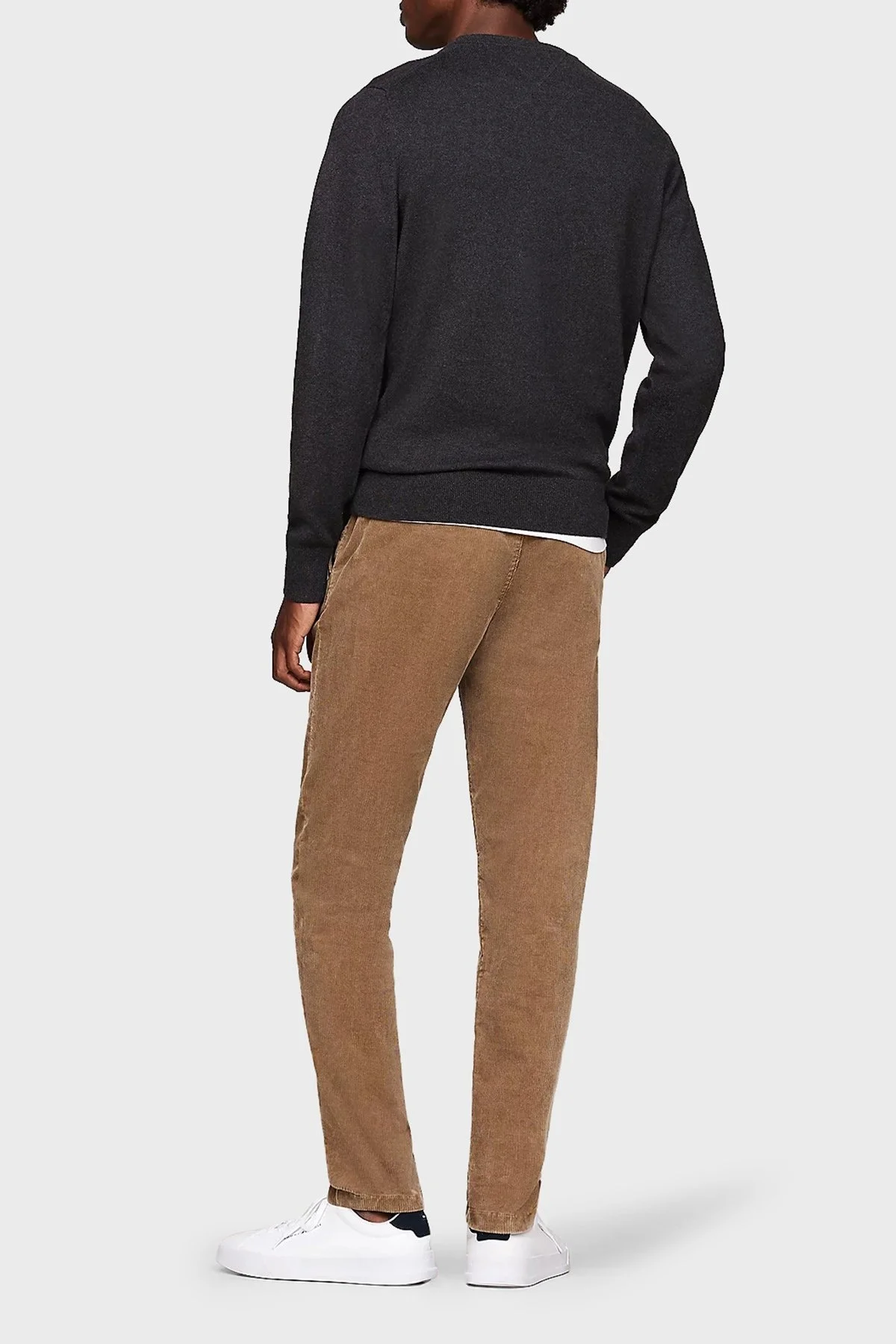 Tommy Hilfiger Pamuk ve Kaşmir Karışımlı Regular Fit Bisiklet Yaka Erkek Kazak MW0MW28046 P92 GRİ - 8