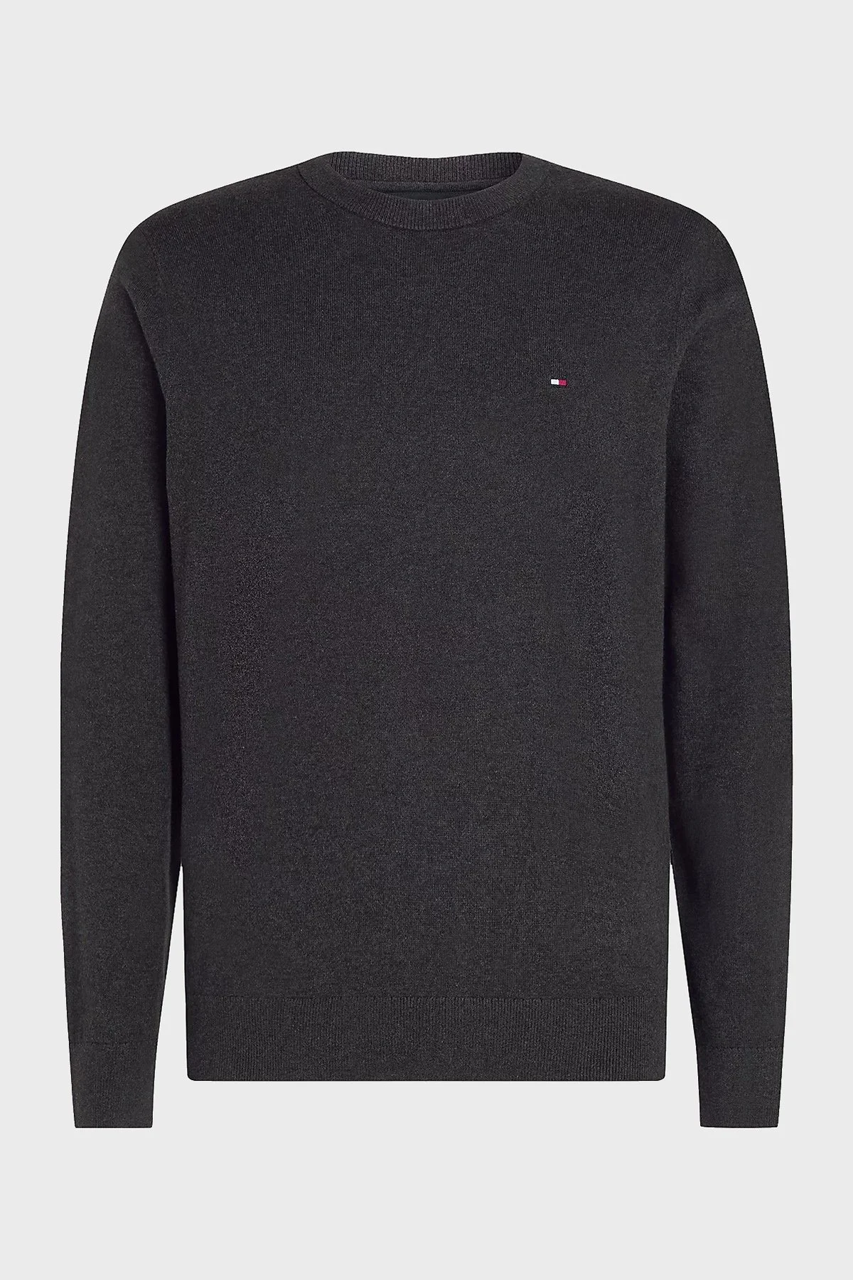 Tommy Hilfiger Pamuk ve Kaşmir Karışımlı Regular Fit Bisiklet Yaka Erkek Kazak MW0MW28046 P92 GRİ - 10