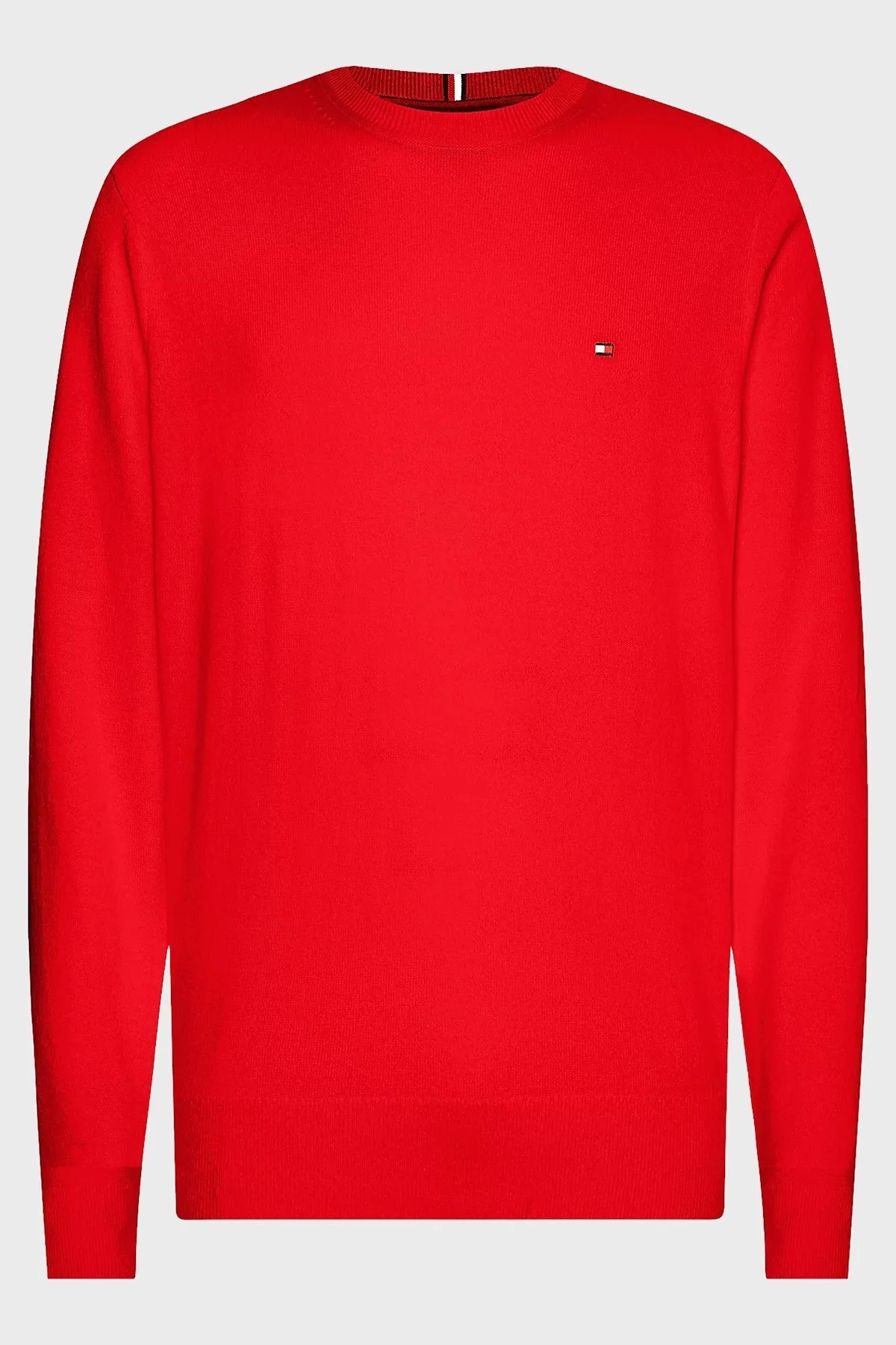 Tommy Hilfiger Pamuk ve Kaşmir Karışımlı Regular Fit Bisiklet Yaka Erkek Kazak MW0MW28046 SNE KIRMIZI - 5