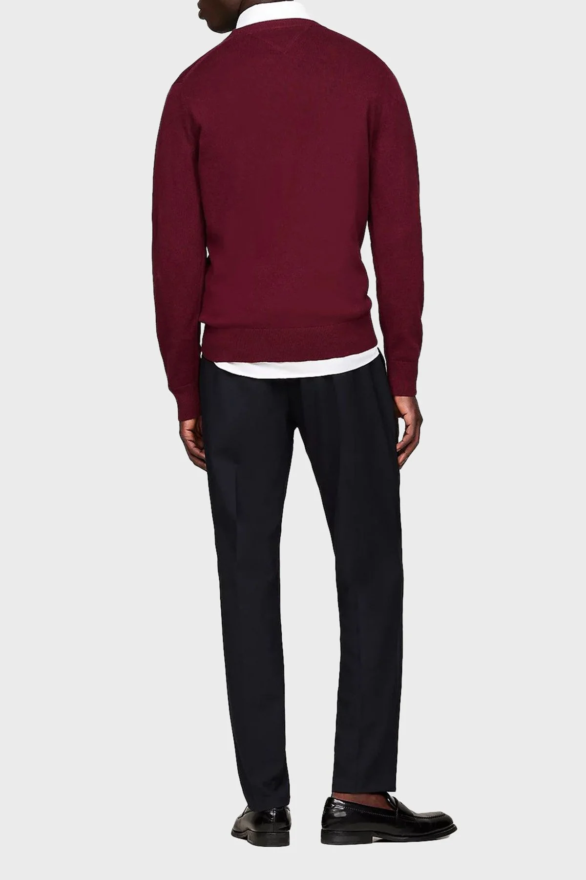 Tommy Hilfiger Pamuk ve Kaşmir Karışımlı Regular Fit Bisiklet Yaka Erkek Kazak MW0MW28046 XIT KIRMIZI - 4