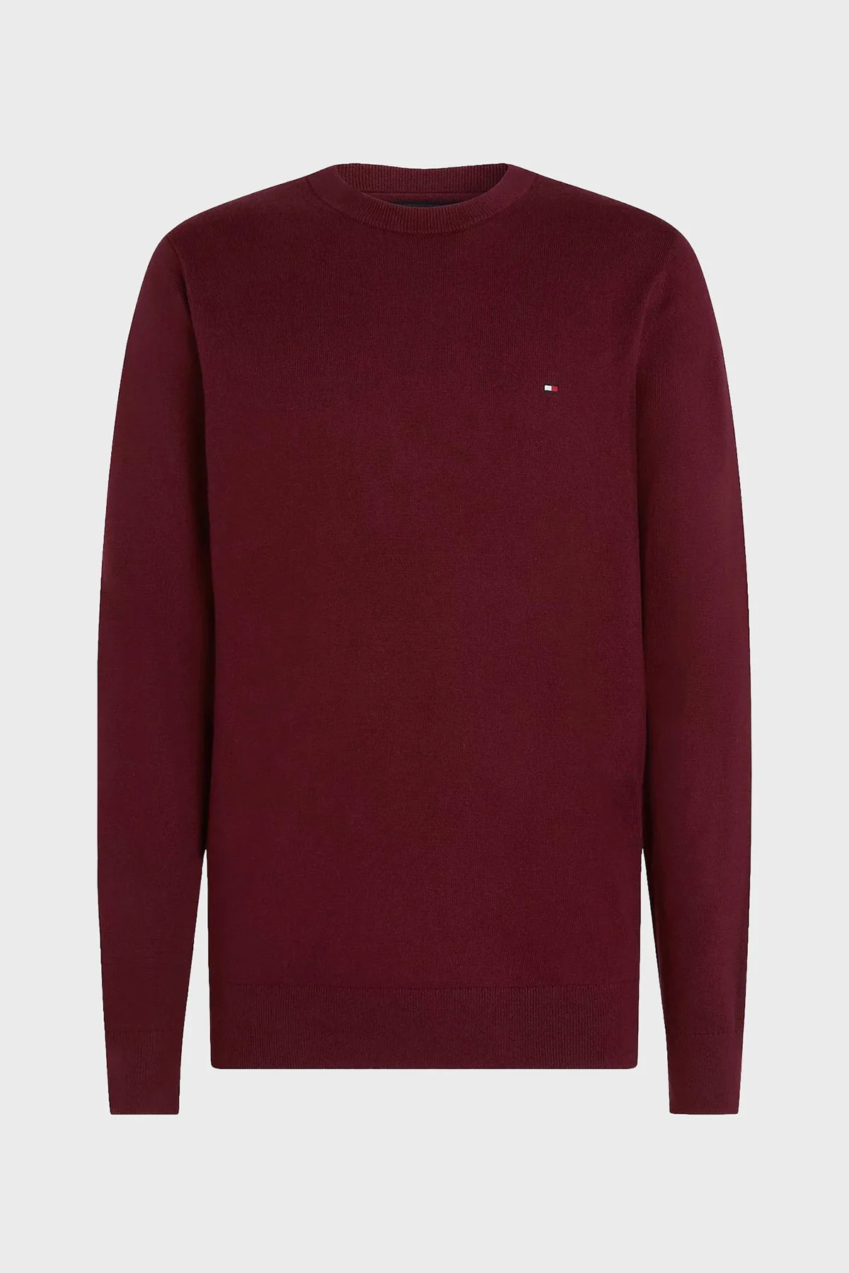 Tommy Hilfiger Pamuk ve Kaşmir Karışımlı Regular Fit Bisiklet Yaka Erkek Kazak MW0MW28046 XIT KIRMIZI - 5