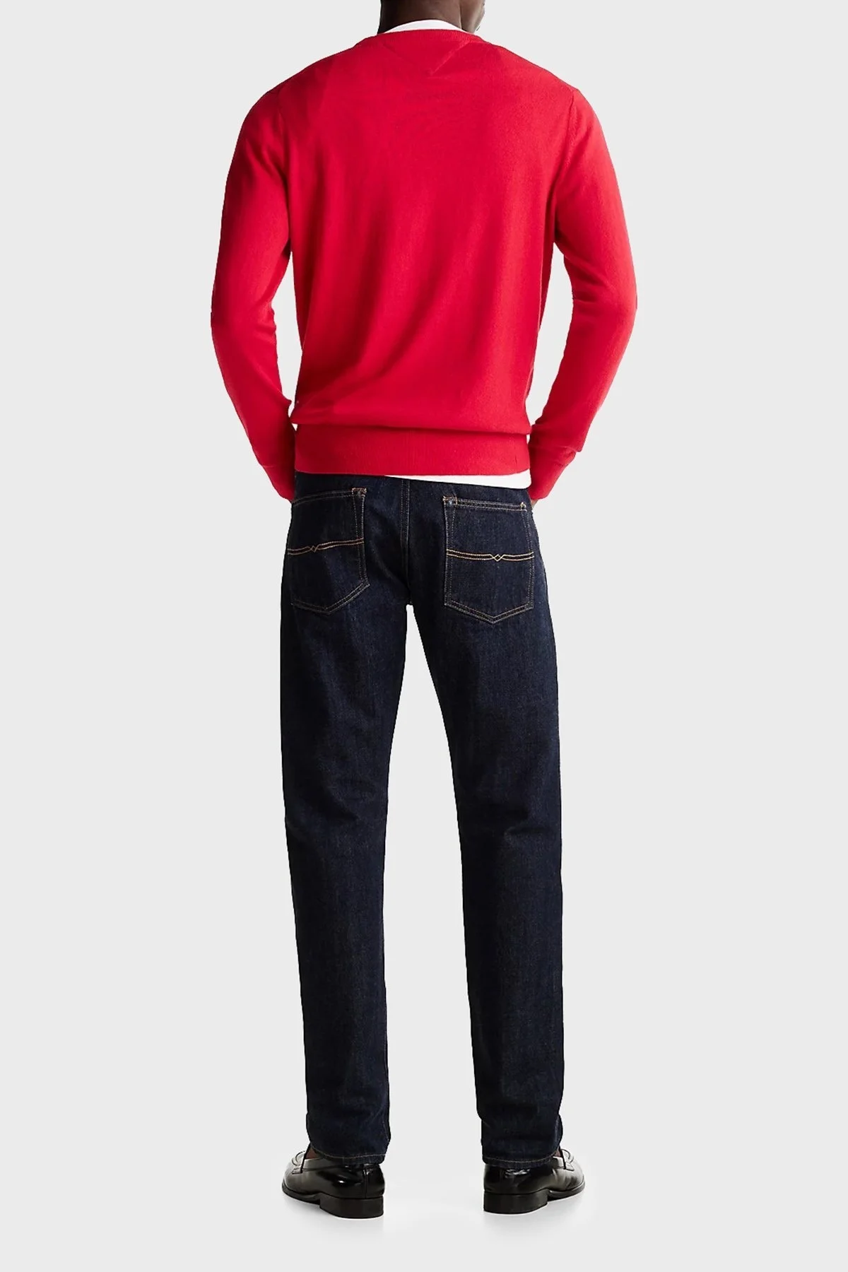 Tommy Hilfiger Pamuk ve Kaşmir Karışımlı Regular Fit Bisiklet Yaka Erkek Kazak MW0MW28046 XLG KIRMIZI - 2