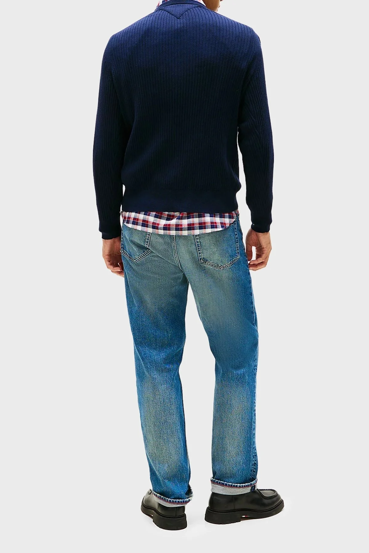 Tommy Hilfiger Pamuk ve Kaşmir Karışımlı Regular Fit Bisiklet Yaka Erkek Kazak MW0MW40449 DW5 LACİVERT - 3