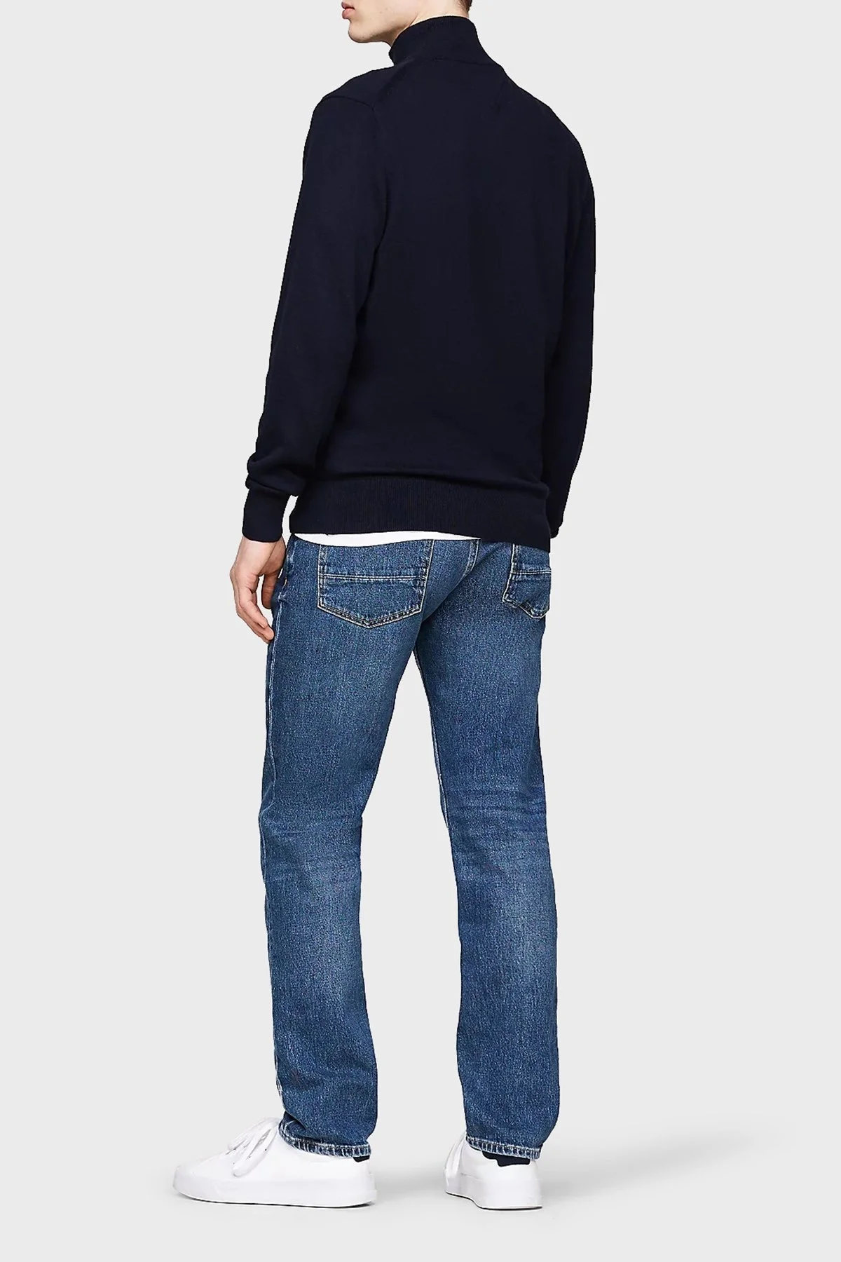 Tommy Hilfiger Pamuk ve Kaşmir Karışımlı Regular Fit Fermuarlı Erkek Hırka MW0MW28050 DW5 LACİVERT - 8