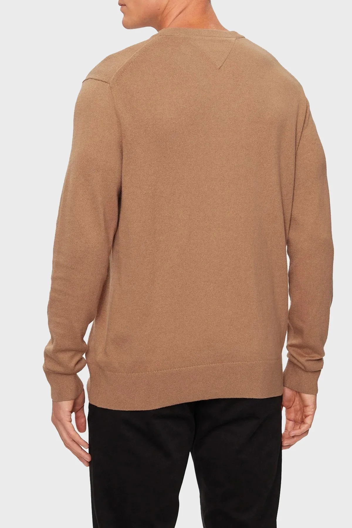 Tommy Hilfiger Pamuk ve Kaşmir Karışımlı Regular Fit V Yaka Erkek Kazak MW0MW28047 RBC KOYU HAKİ - 8