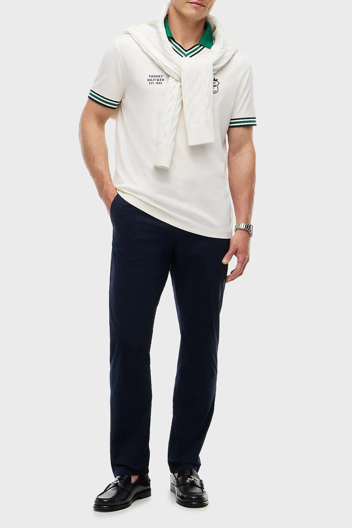 Tommy Hilfiger Pamuklu Bağlamalı Normal Bel Düz Paça Erkek Pantolon MW0MW42340 DW5 LACİVERT - 2