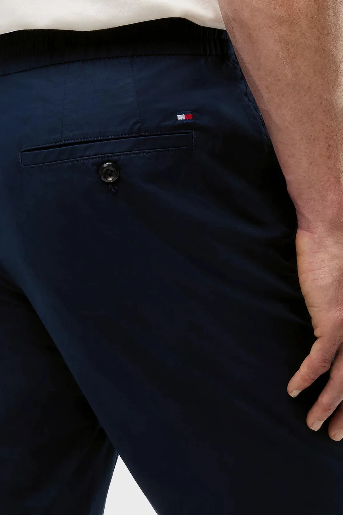 Tommy Hilfiger Pamuklu Bağlamalı Normal Bel Düz Paça Erkek Pantolon MW0MW42340 DW5 LACİVERT - 4