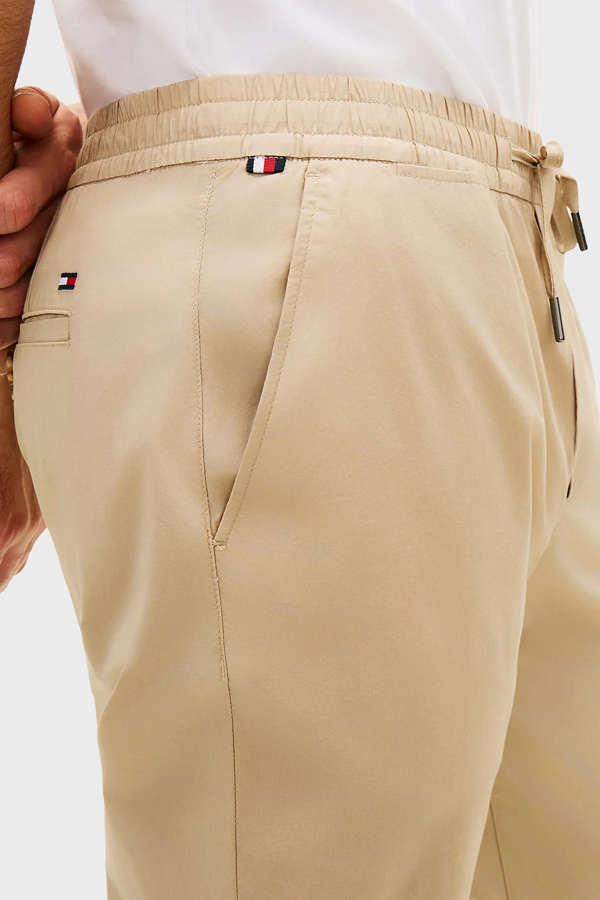 Tommy Hilfiger Pamuklu Bağlamalı Normal Bel Düz Paça Erkek Pantolon MW0MW42340 RBT KUM - 3