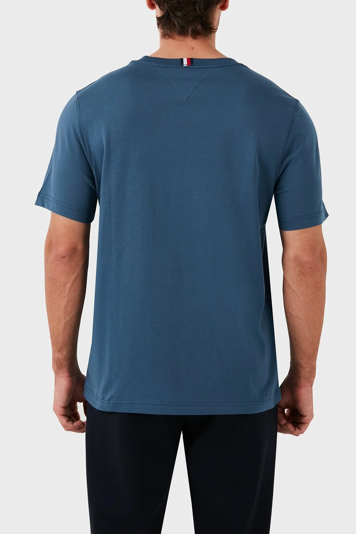 Tommy Hilfiger Pamuklu Bisiklet Yaka Erkek T Shirt MW0MW35462 DBZ MAVİ - 2