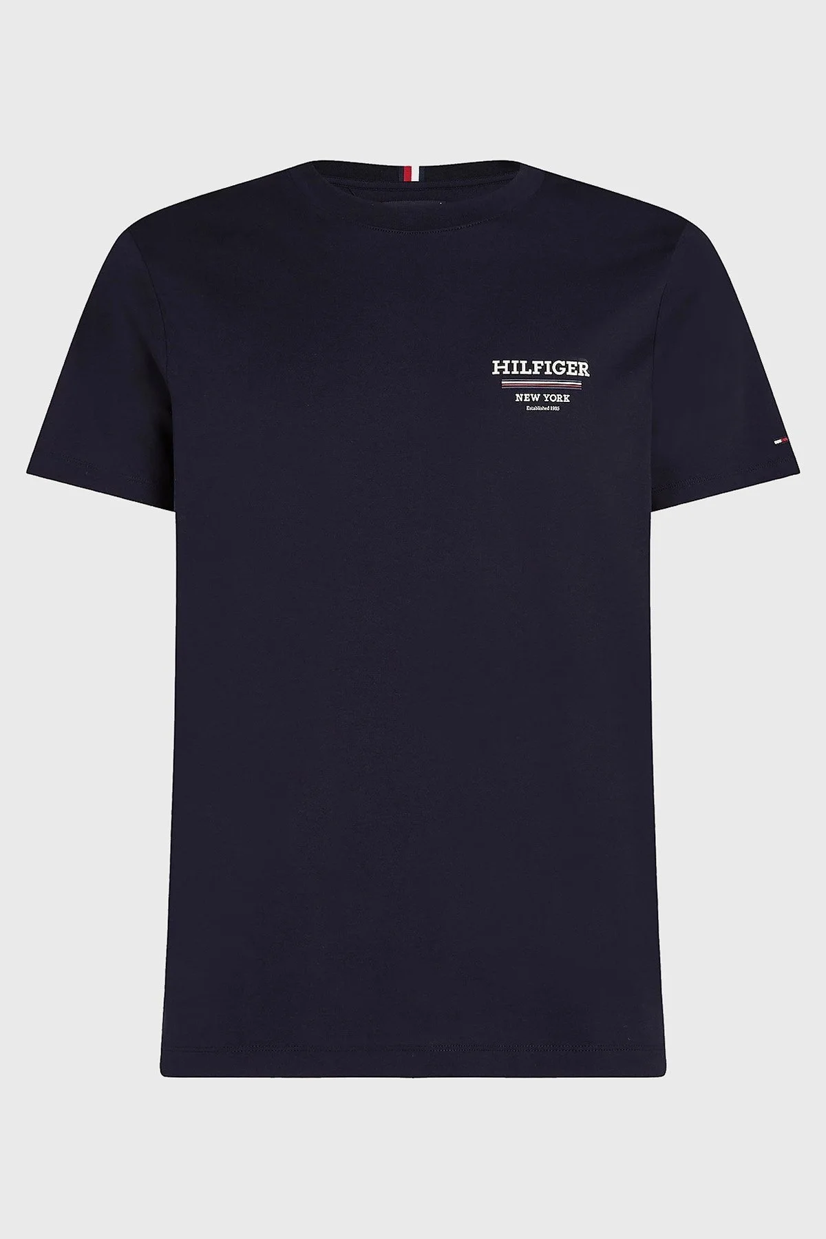 Tommy Hilfiger Pamuklu Bisiklet Yaka Erkek T Shirt MW0MW36208 DW5 LACİVERT - 5