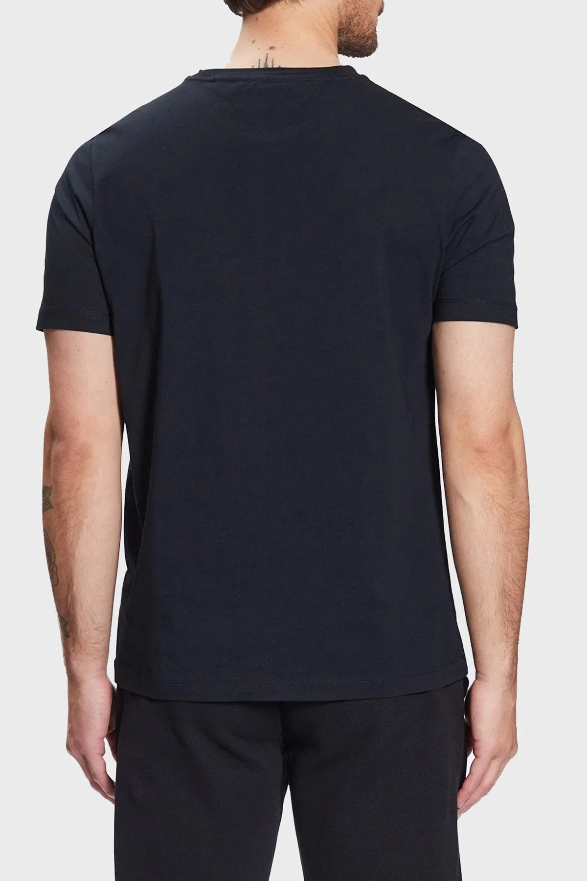 Tommy Hilfiger Pamuklu Bisiklet Yaka Regular Fit Erkek T Shirt MW0MW32118 DW5 LACİVERT - 3