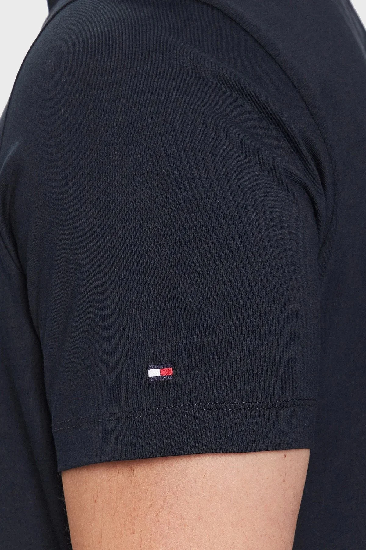 Tommy Hilfiger Pamuklu Bisiklet Yaka Regular Fit Erkek T Shirt MW0MW32118 DW5 LACİVERT - 4