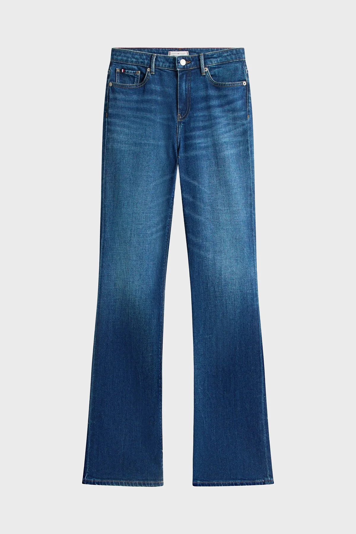 Tommy Hilfiger Pamuklu Bootcıt Fit Orta Bel Geniş Paça Jeans Bayan Kot Pantolon WW0WW46729 1BJ MAVİ - 4