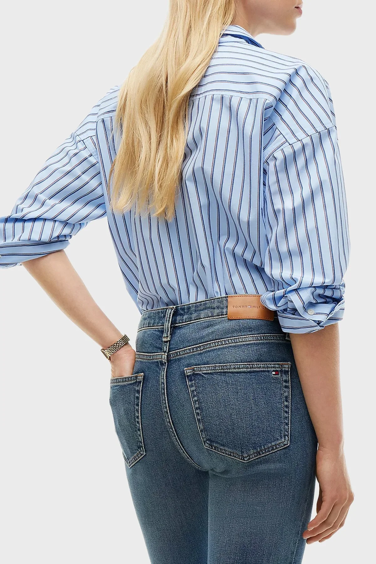Tommy Hilfiger Pamuklu Bootcut Fit Normal Bel Jeans Kadın Kot Pantolon WW0WW52183 1A8 Mavi - 6