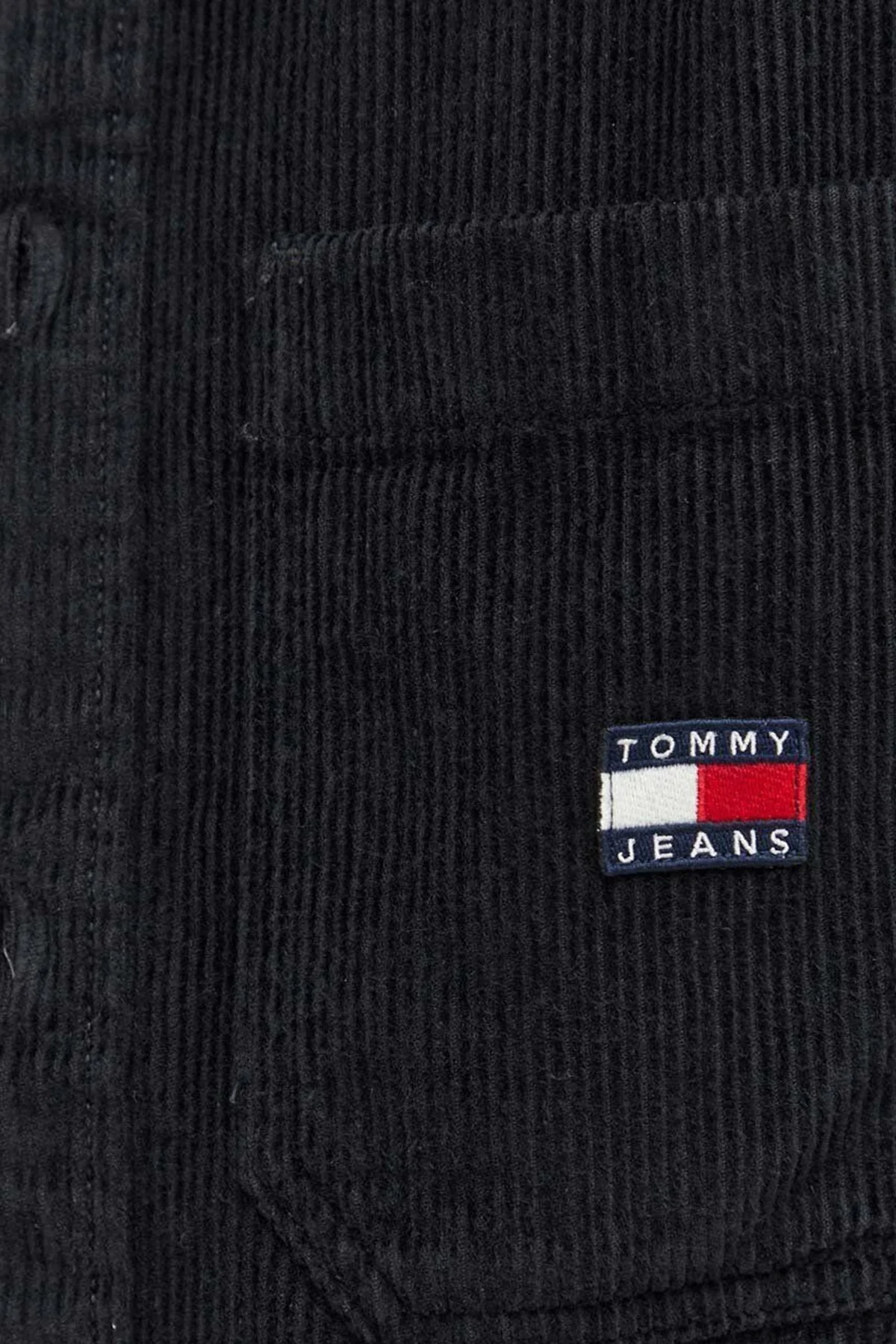 Tommy Hilfiger Pamuklu Cepli Regular Fit Fitilli Kadife Erkek Gömlek DM0DM16600 BDS SİYAH - 5