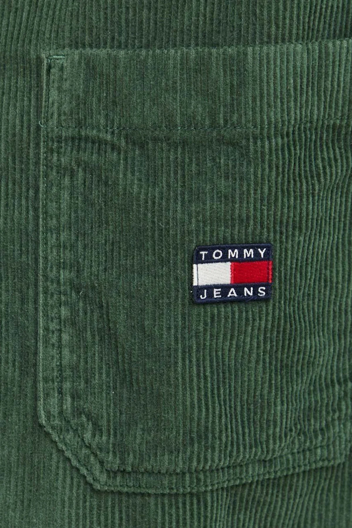 Tommy Hilfiger Pamuklu Cepli Regular Fit Fitilli Kadife Erkek Gömlek DM0DM16600 L2M YEŞİL - 5