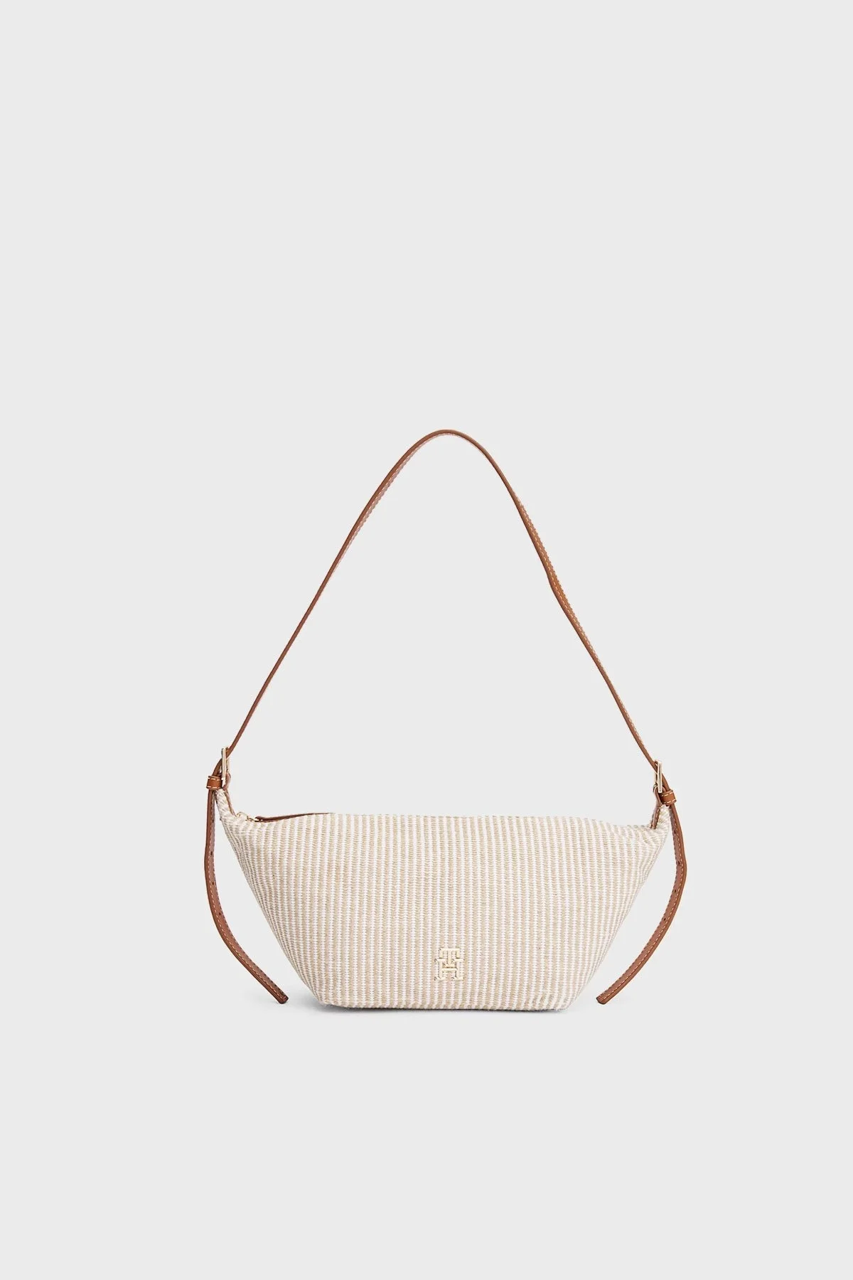 Tommy Hilfiger Pamuklu Çizgili Ayarlanabilir Askılı Bayan Çanta AW0AW17177 0F4 BEJ - 1