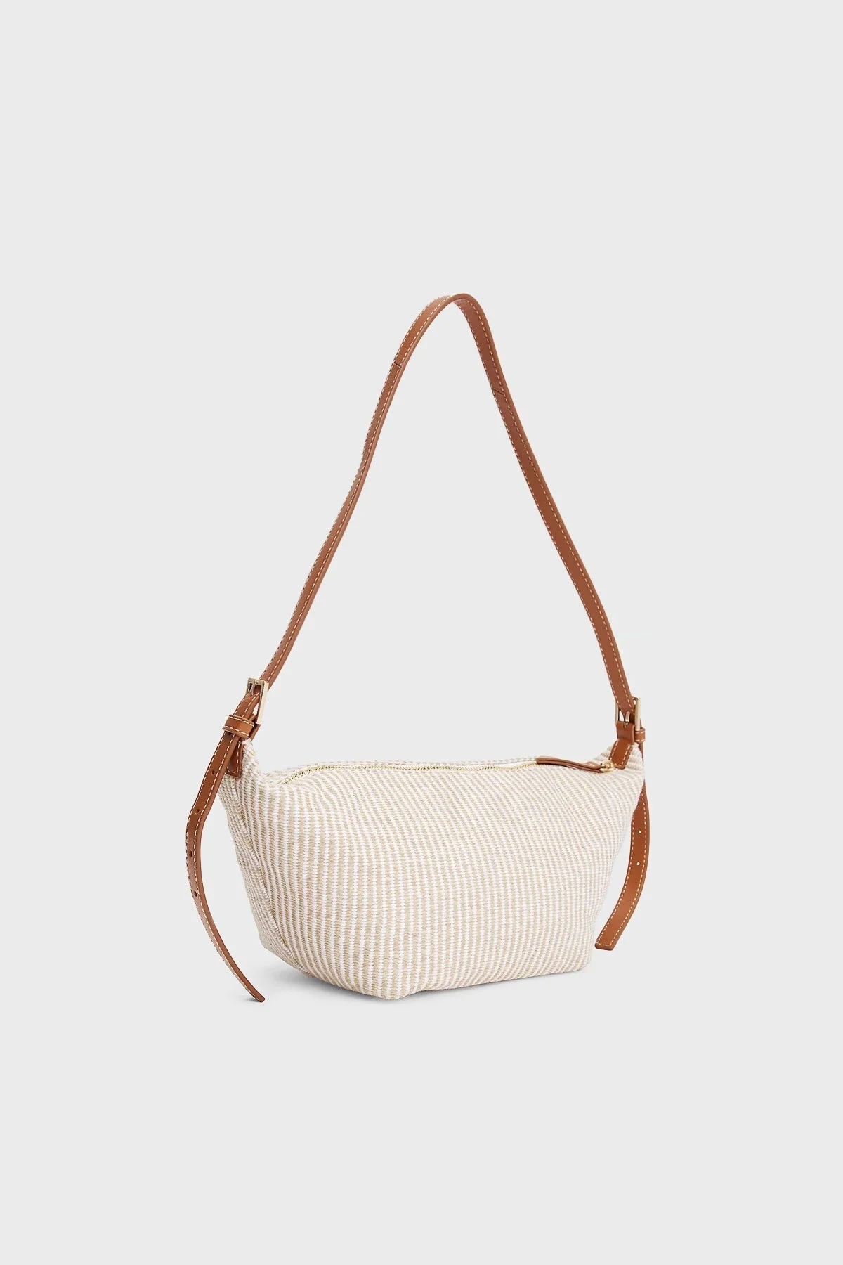 Tommy Hilfiger Pamuklu Çizgili Ayarlanabilir Askılı Bayan Çanta AW0AW17177 0F4 BEJ - 3