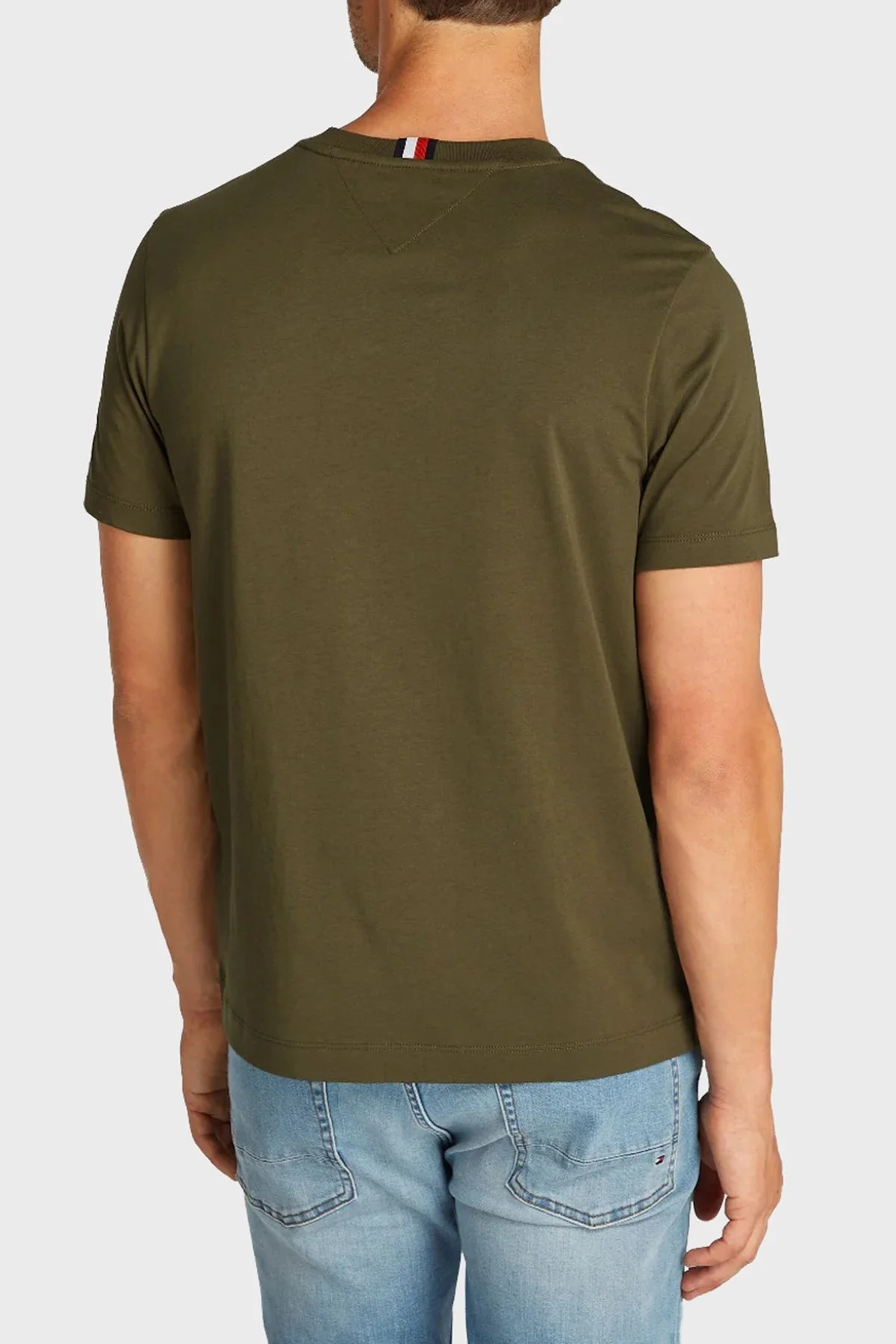 Tommy Hilfiger Pamuklu Comfort Fit Bisiklet Yaka Erkek T Shirt MW0MW33987 RBN KOYU HAKİ - 2