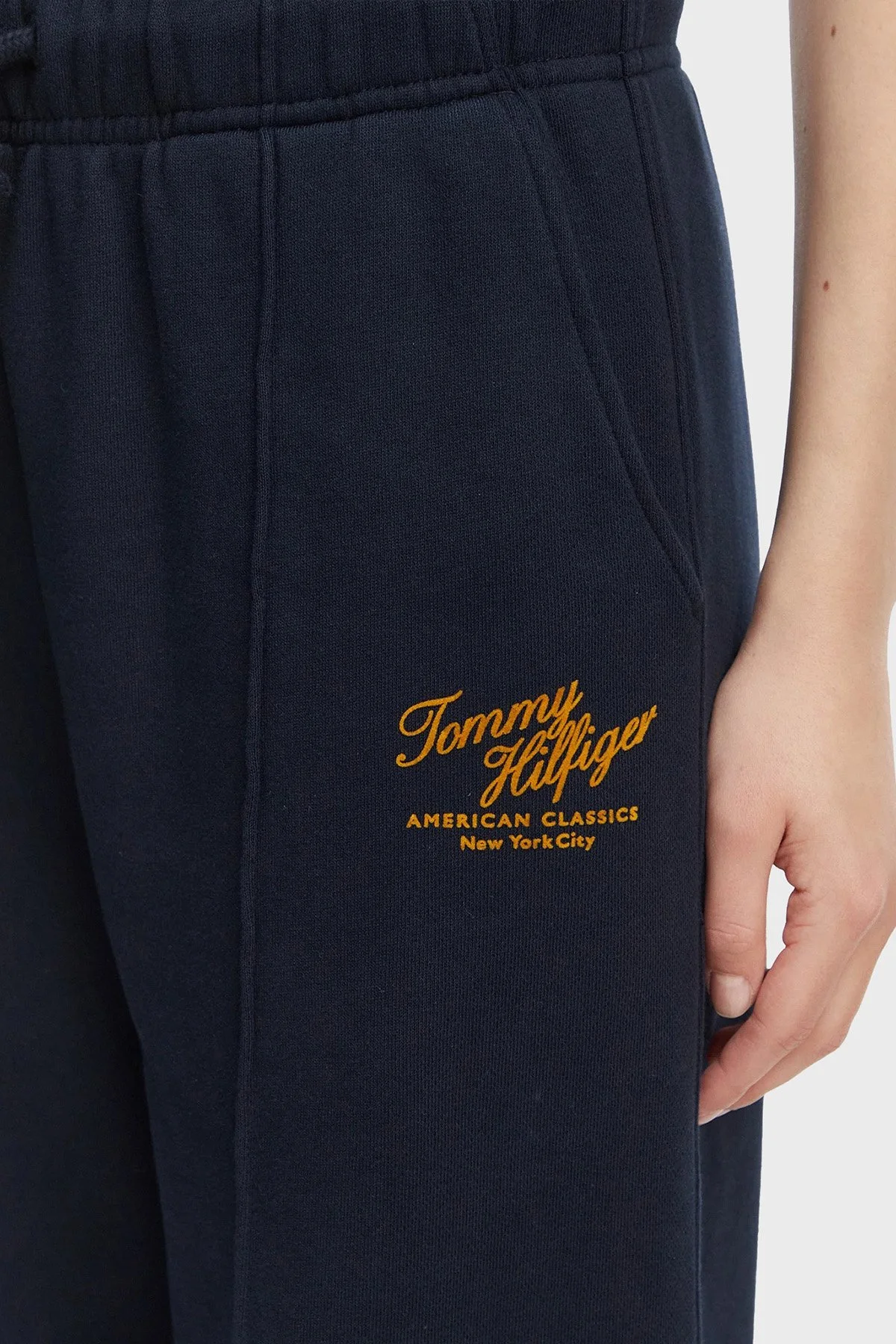 Tommy Hilfiger Pamuklu Comfort Fit Yüksek Bel Kadın Pantolon WW0WW50783 C1G LACİVERT - 4