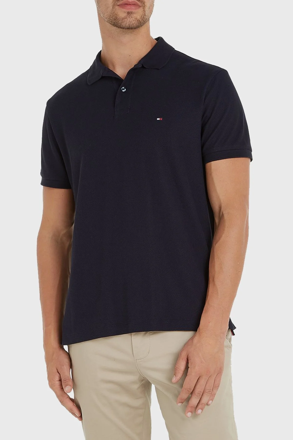 Tommy Hilfiger Pamuklu Erkek Polo Yaka T Shirt MW0MW35626 DW5 LACİVERT - 1