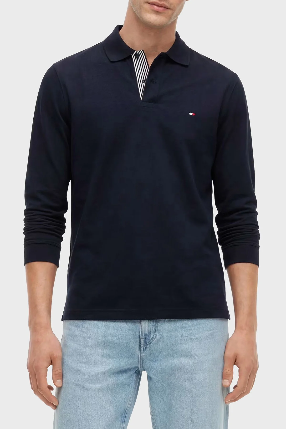 Tommy Hilfiger Pamuklu Erkek Polo Yaka T Shirt MW0MW44339 DW5 Lacivert - 1