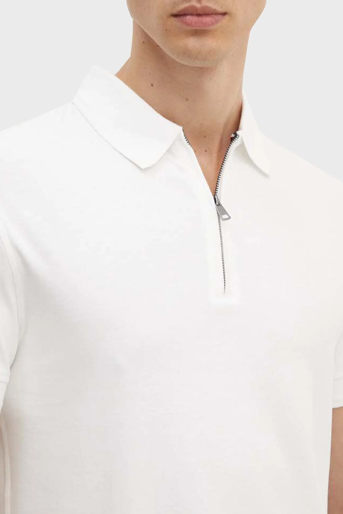 Tommy Hilfiger Pamuklu Fermuarlı Erkek Polo Yaka T Shirt MW0MW34746 YBL BEYAZ - 4