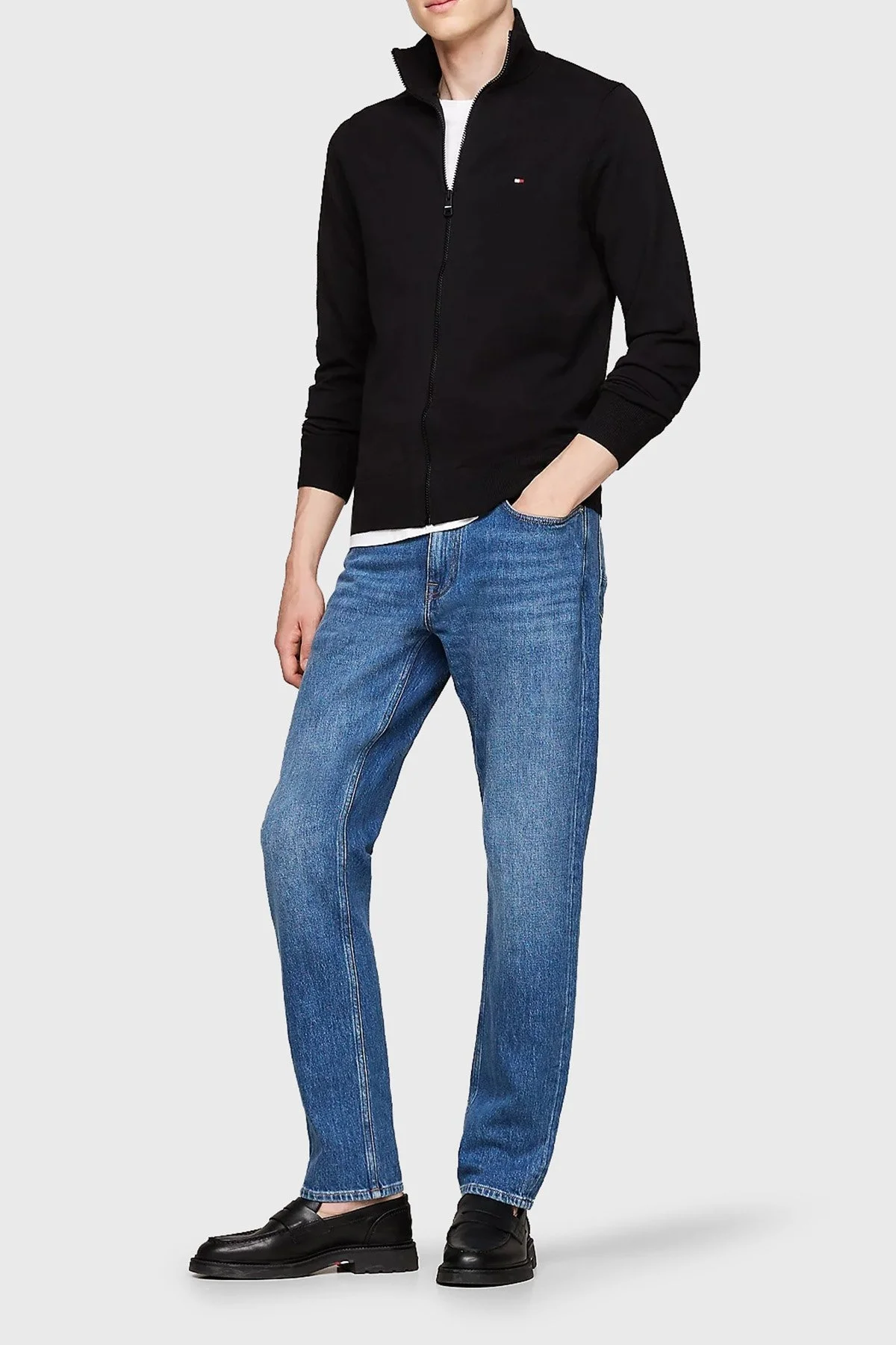 Tommy Hilfiger Pamuklu Fermuarlı Erkek Sweat MW0MW22747 BDS SİYAH - 3