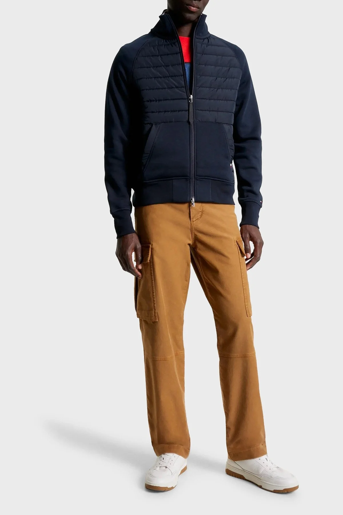 Tommy Hilfiger Pamuklu Fermuarlı Önü Kapitoneli Dik Yaka Regular Fit Erkek Sweat MW0MW32686 DW5 LACİVERT - 3