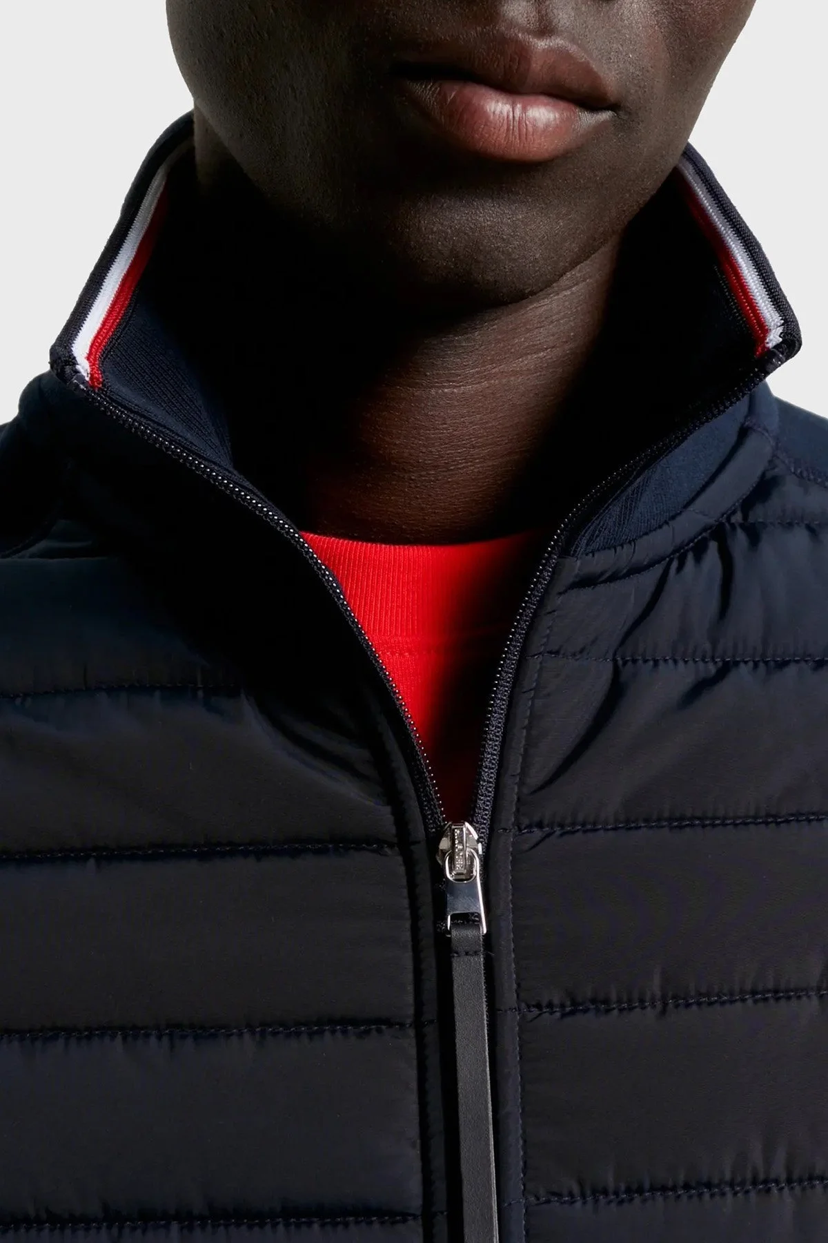 Tommy Hilfiger Pamuklu Fermuarlı Önü Kapitoneli Dik Yaka Regular Fit Erkek Sweat MW0MW32686 DW5 LACİVERT - 4