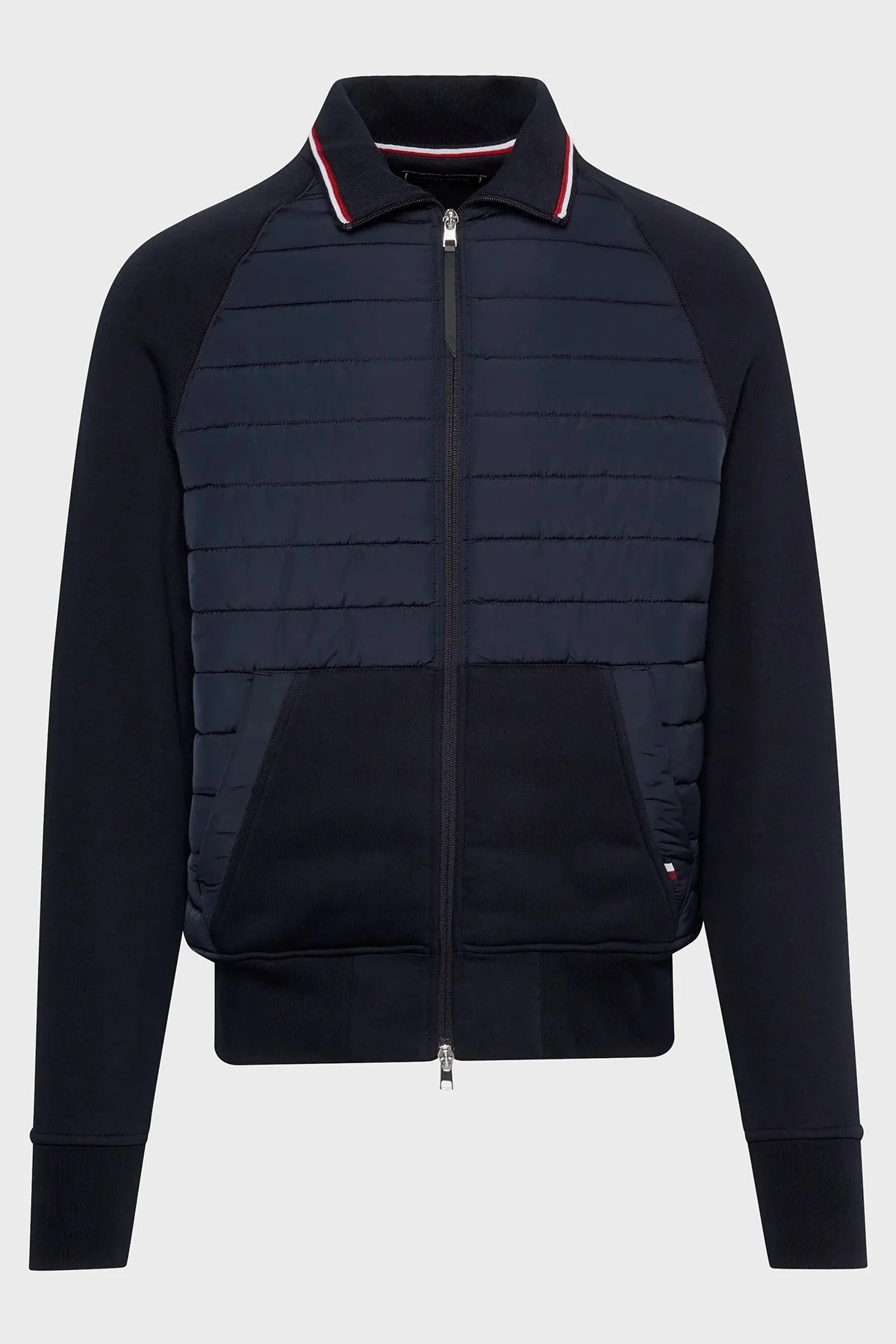 Tommy Hilfiger Pamuklu Fermuarlı Önü Kapitoneli Dik Yaka Regular Fit Erkek Sweat MW0MW32686 DW5 LACİVERT - 5