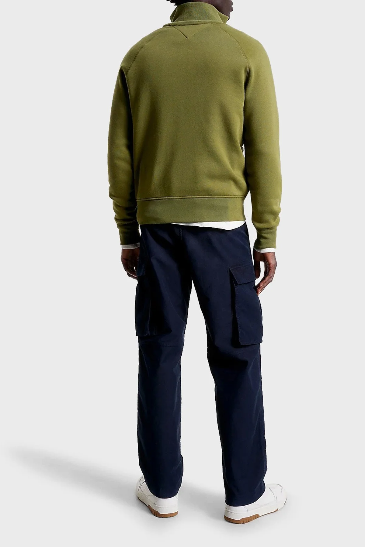 Tommy Hilfiger Pamuklu Fermuarlı Önü Kapitoneli Dik Yaka Regular Fit Erkek Sweat MW0MW32686 MS2 KOYU YEŞİL - 8