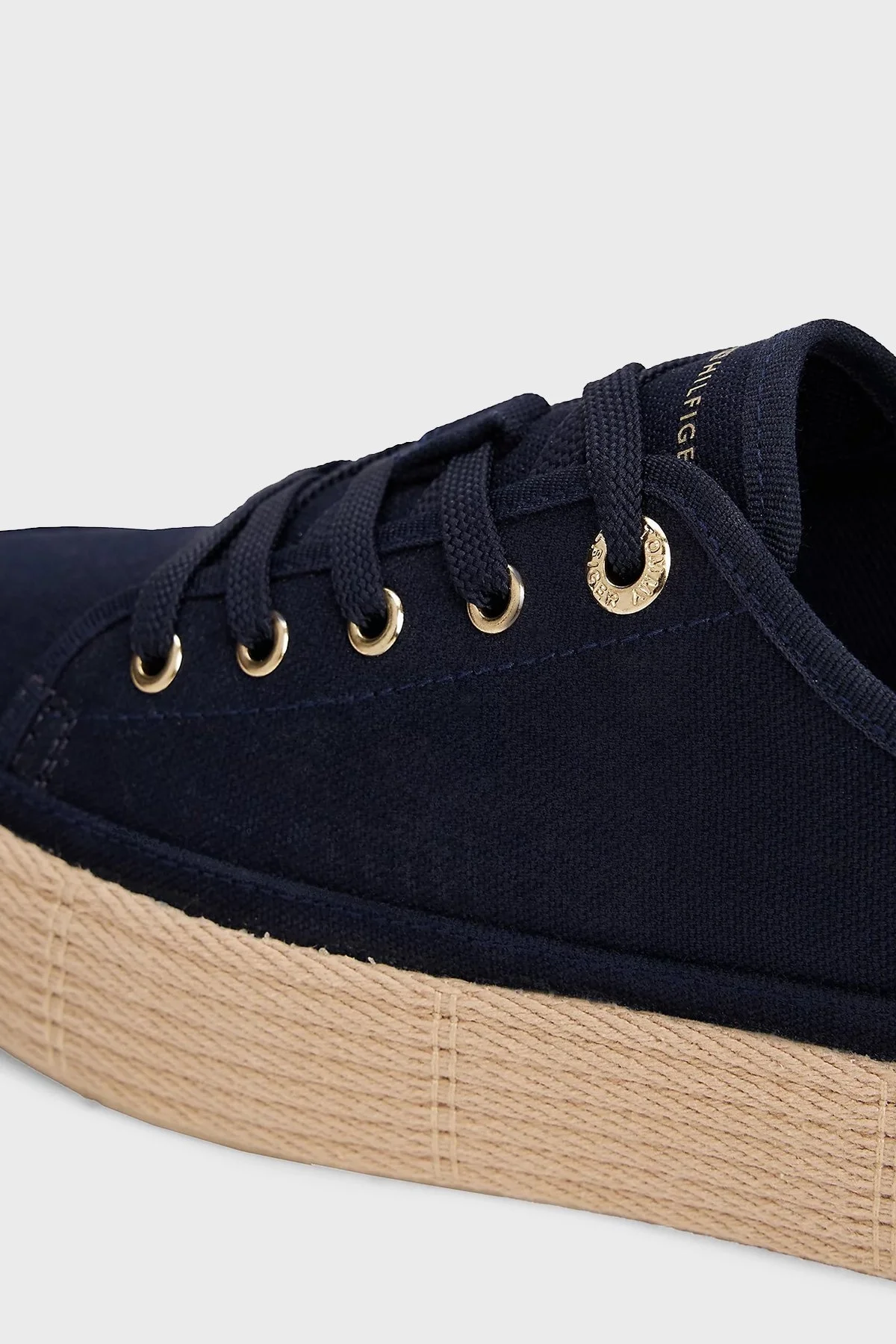 Tommy Hilfiger Pamuklu Hasır Detaylı Sneaker Bayan Ayakkabı FW0FW08404 DW6 LACİVERT - 7