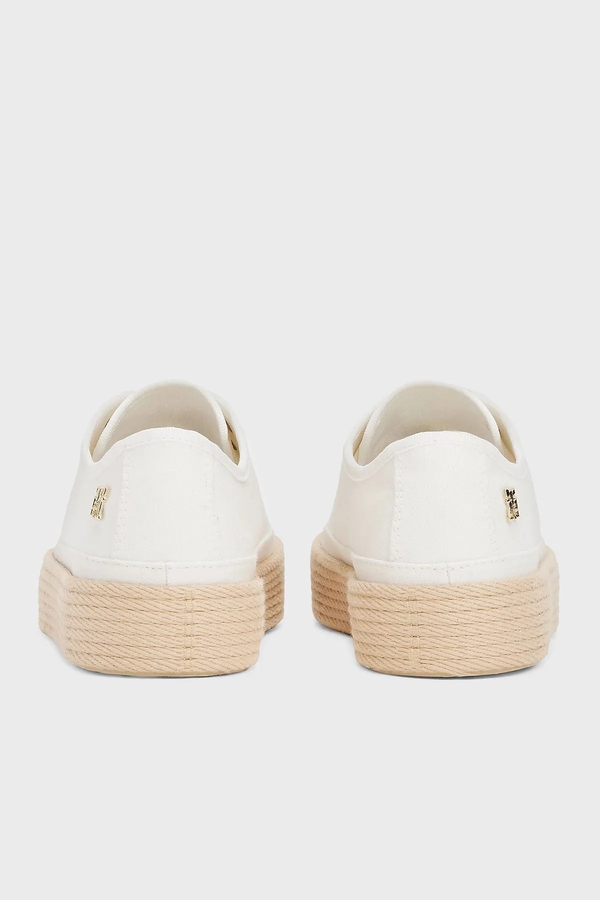Tommy Hilfiger Pamuklu Hasır Detaylı Sneaker Bayan Ayakkabı FW0FW08404 YBH BEYAZ - 6