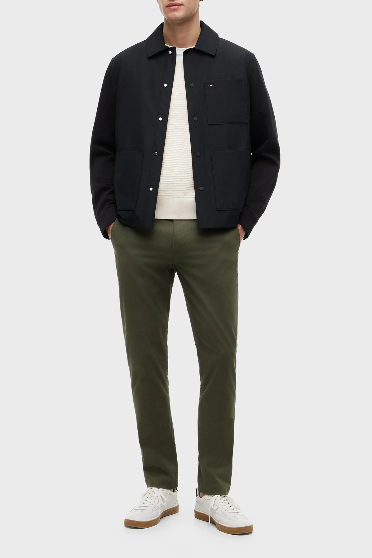 Tommy Hilfiger Pamuklu Klasik Yaka Çıtçıtlı Erkek Ceket MW0MW43215 BDS Siyah - 2