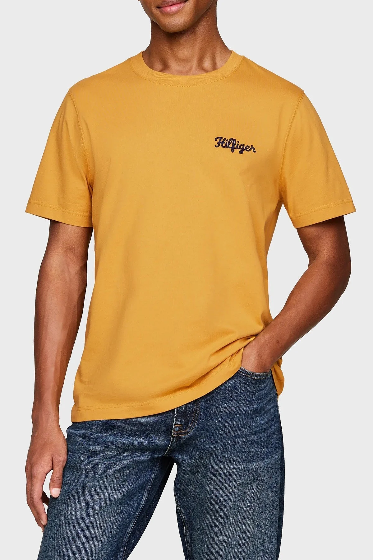 Tommy Hilfiger Pamuklu Logo Nakışlı Erkek T Shirt MW0MW35462 ZE1 HARDAL - 6