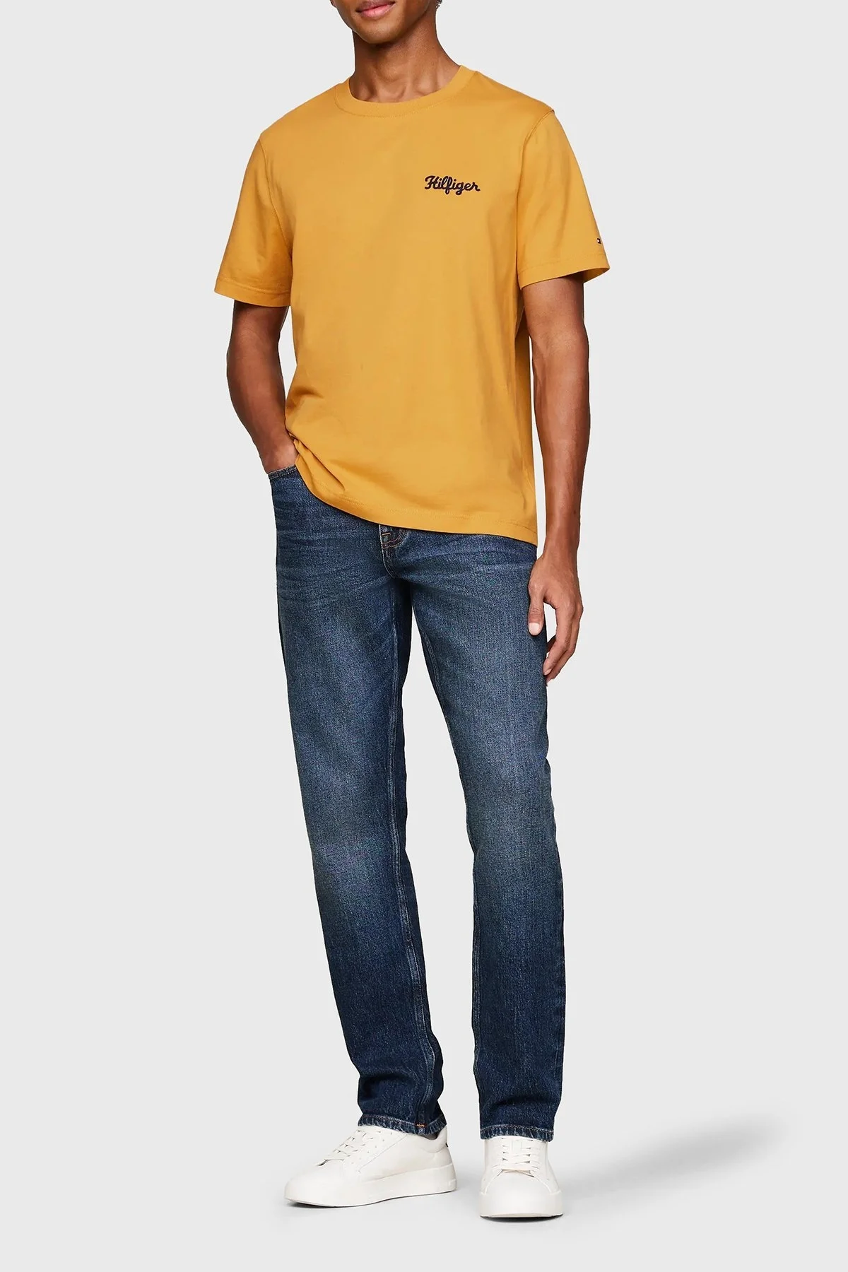 Tommy Hilfiger Pamuklu Logo Nakışlı Erkek T Shirt MW0MW35462 ZE1 HARDAL - 7