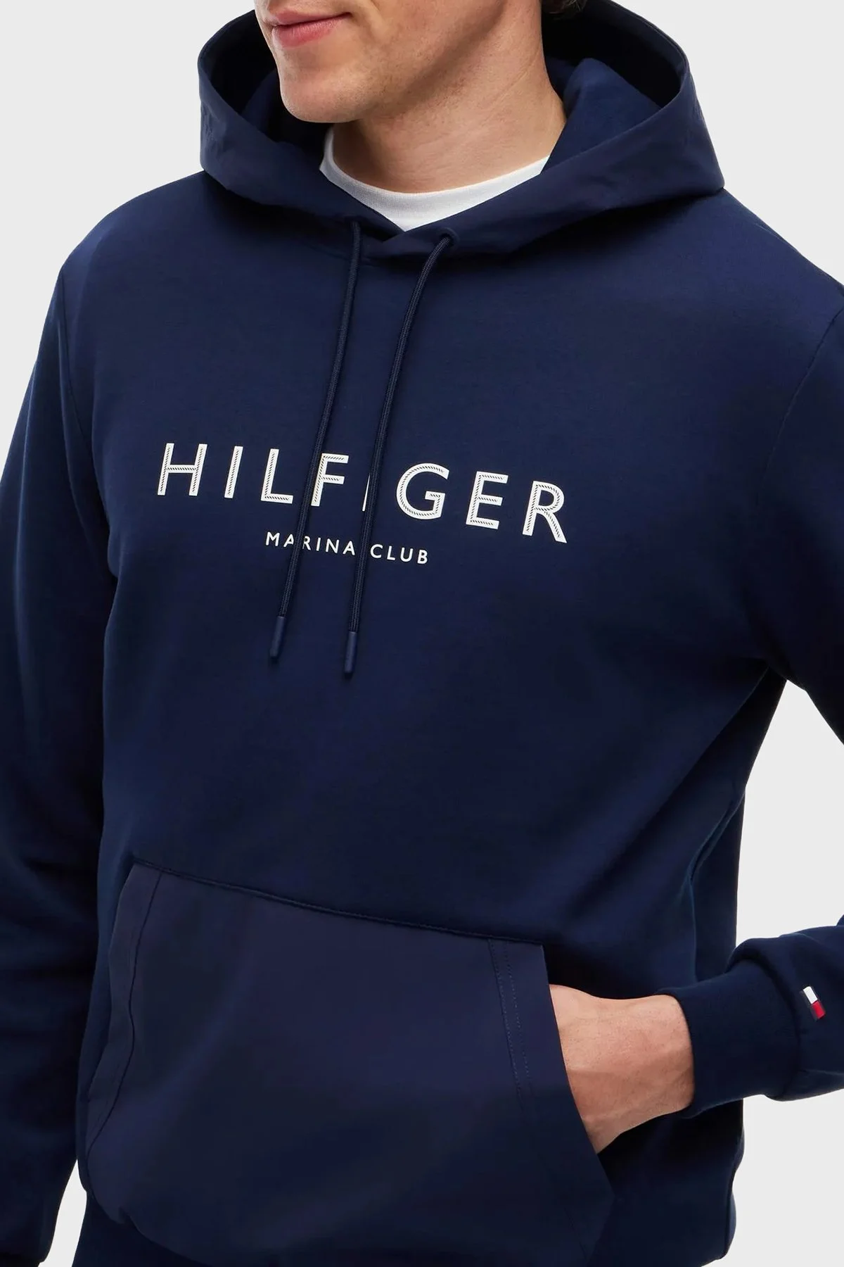 Tommy Hilfiger Pamuklu Logolu Kapüşonlu Yaka Erkek Sweat MW0MW43191 DCC Lacivert - 2