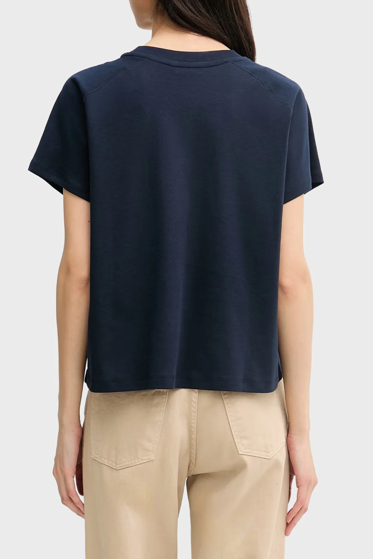 Tommy Hilfiger Pamuklu Logolu Regular Fit Bisiklet Yaka Kadın T Shirt WW0WW50787 C1G LACİVERT - 3