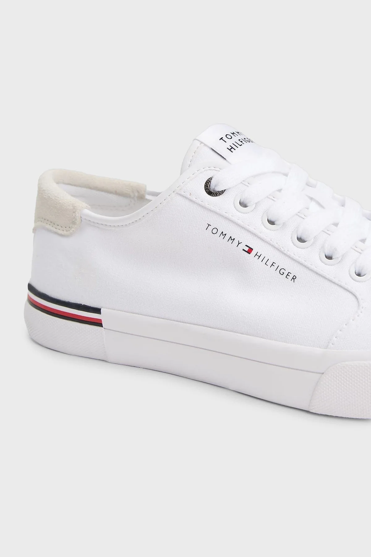 Tommy Hilfiger Pamuklu Logolu Sneaker Erkek Ayakkabı FM0FM05398 YBS BEYAZ - 7