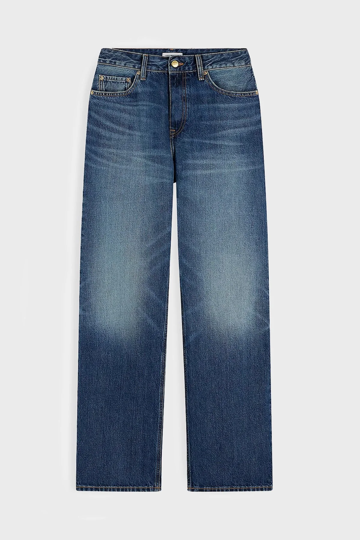 Tommy Hilfiger Pamuklu Loose Fit Düz Paça Jeans Kadın Kot Pantolon WW0WW50963 1A9 Mavi - 5